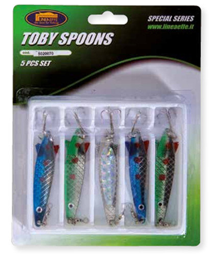 5pc toby spoons fishing lures - 5pc,