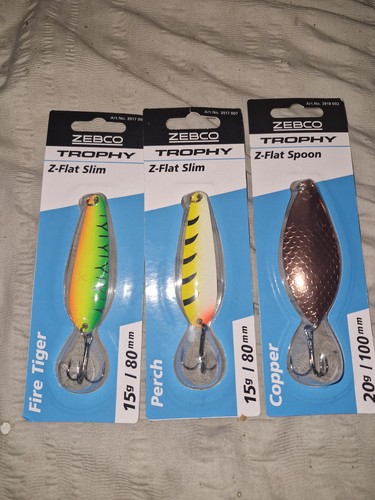 Joblot zebco flat spoons - x,